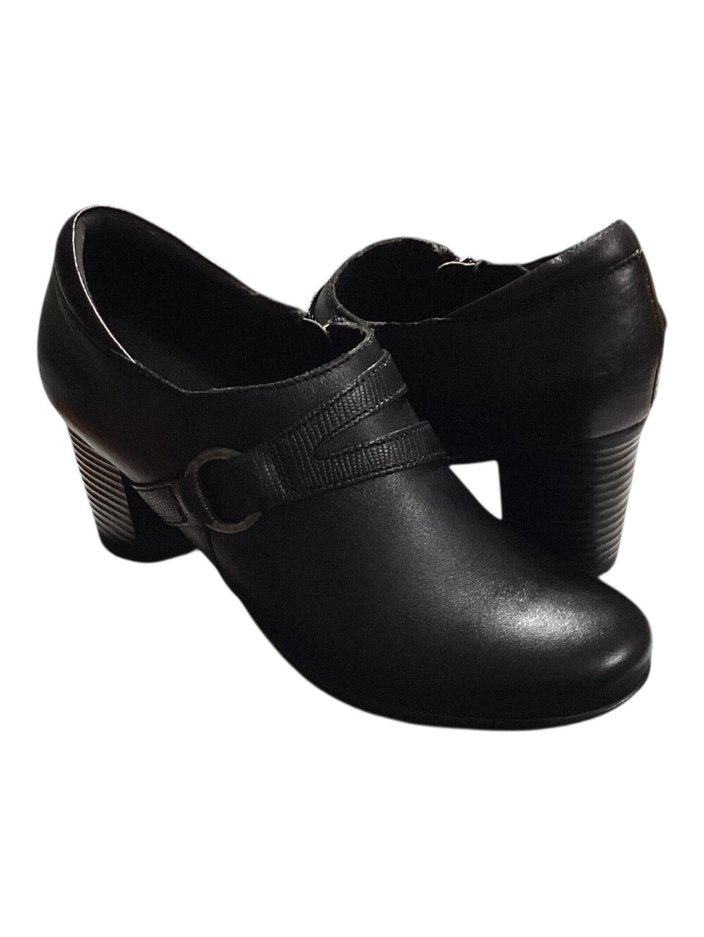 CLARKS Promise Katy Women's Leather Pump Shoes Heels Sz 8.5M Black GUC w/Box